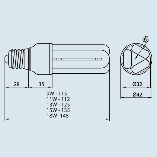 3U Mini 18W E27
