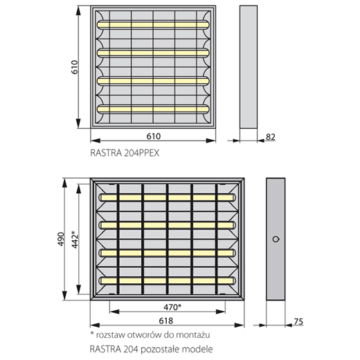 Rastra 204 4x18W PPEX