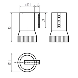 Oprawka ceramiczna E27 z uchwytem szkic