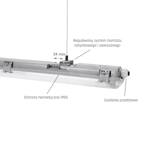 Limea LED Tube Slim Hermetyk 2x150cm T8 G13 IP65