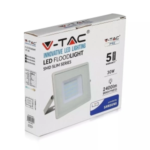 Naświetlacz LED 30W 2400lm 6400K IP65 biały VT-30