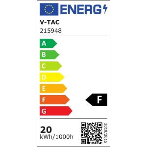 Naświetlacz LED 20W 1620lm 6500K IP65 SMD E-Series czarny VT-4021