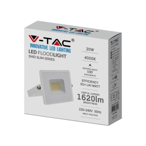 Naświetlacz LED 20W 1620lm 4000K IP65 SMD E-Series biały VT-4021