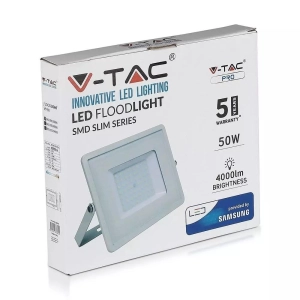 Naświetlacz LED 50W 4000lm 6400K IP65 biały VT-50