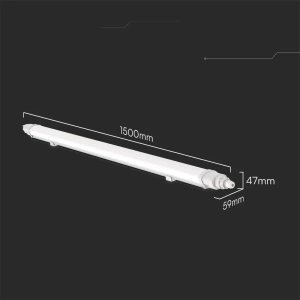 Lampa hermetyczna 150cm IP65 LED 48W 5200lm 6500K VT-80150