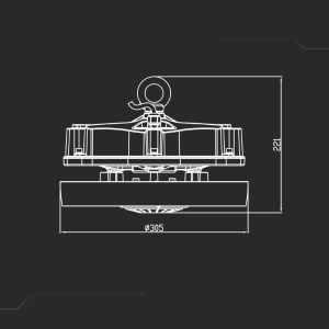 Lampa high bay IP65 LED 200W 37000lm 6500K VT-9219