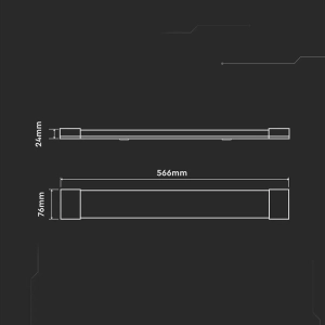 Lampa liniowa 60cm LED 20W 2400lm 6500K VT-8-20