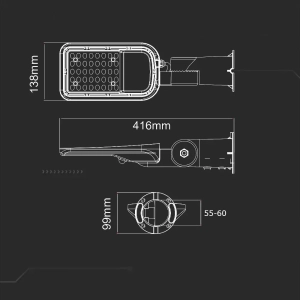 Lampa uliczna IP65 LED 30W 3000lm 6500K VT-39ST