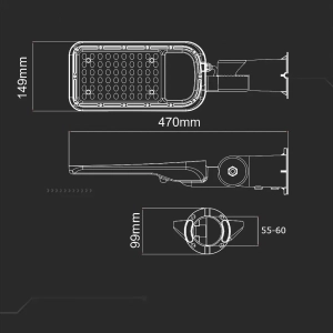 Lampa uliczna IP65 LED 70W 7500lm 6500K VT-79ST