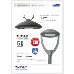 Lampa uliczna IP65 LED 100W 13000lm 4000K VT-115ST