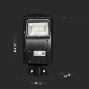 Lampa uliczna solarna IP65 LED 6W 800lm 6000K VT-ST63W