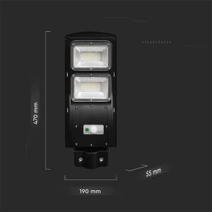 Lampa uliczna solarna IP65 LED 8W 1000lm 6000K VT-ST120W