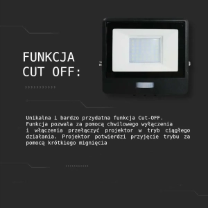 Naświetlacz IP65 LED 30W 2340lm 6400K VT-138S-1 czujnik ruchu PIR