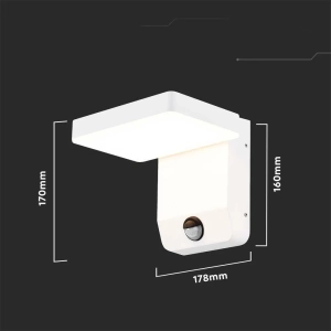 Naświetlacz IP65 LED 17W 2520lm 3000K VT-11020S czujnik ruchu PIR