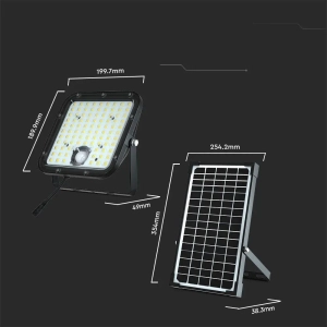 Naświetlacz solarny IP65 LED 30W 4800lm 6400K VT-432 czujnik ruchu PIR