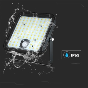 Naświetlacz solarny IP65 LED 30W 4800lm 6400K VT-432 czujnik ruchu PIR