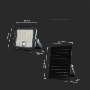 Naświetlacz solarny IP65 LED 10W 1500lm CCT VT-411CCT czujnik ruchu PIR