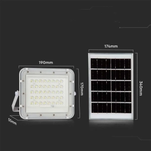 Naświetlacz solarny IP65 LED 10w 800lm 6400K VT-80W-W