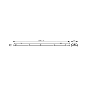 Hermetic LED 1x60 PS IP65