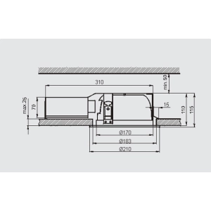 Oprawa sufitowa stała 2x26W PLC/2P G24d-3 IP20/44 7226G Brilum