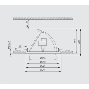 Oprawa sufitowa ruchoma 70W 8212 Brilum*