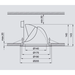 Oprawa sufitowa ruchoma 230V 70W G12 IP20 840 Brilum