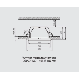 Oprawa sufitowa stała QUAD 13D 2X13W IP20 Brilum