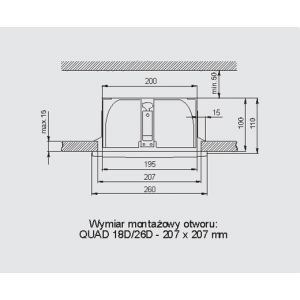 Oprawa sufitowa stała QUAD 18D 2X18W G24d IP20 Brilium