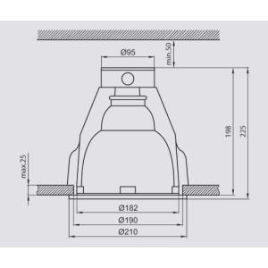 Oprawa sufitowa stała 40W E27 IP20/44 R-700NG Brilum