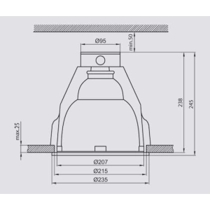 Oprawa sufitowa stała 40W E27 IP20/44 R-800NG Brilum