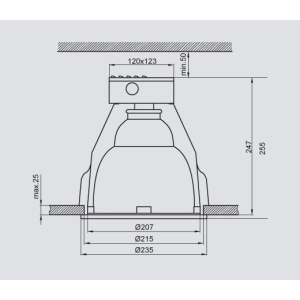 Oprawa sufitowa stała 26W G24d IP20/44 R-800PG Brilum