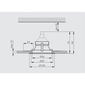 Oprawa sufitowa stała 12V IP20 max.50W MR-16-G5.3 AXIO 60 Brilum