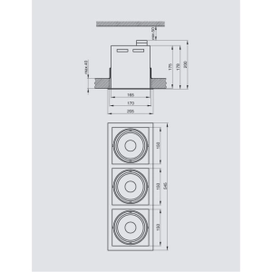 Oprawa sufitowa ruchoma 3x150W LAVIO S3 Brilum*