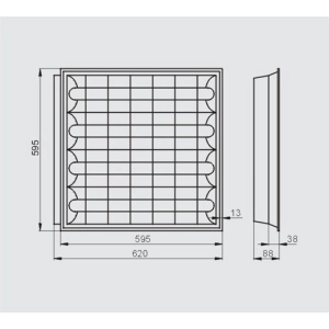 Oprawa rastrowa wpuszczana OPTIMA 104A, 4x18W moduł awaryjny 2h