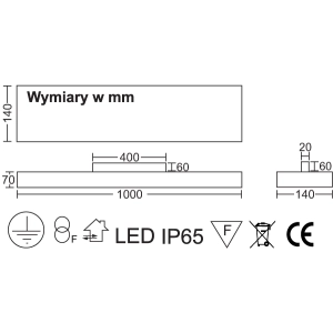 Lampa LED Alfa 100 GLP35/20 55W