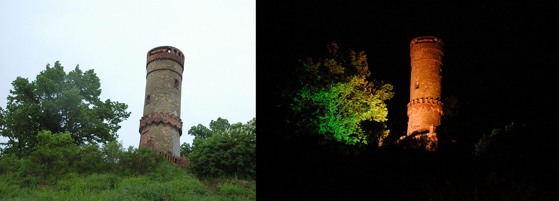 Iluminacja wieży widokowej w Cedyni